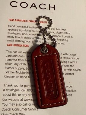 Coach Red Leather Hangtag